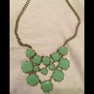 Gold and mint green statement necklace